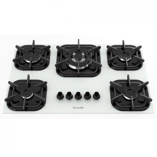 Fogão Cooktop Mueller Tripla Chama 5 Bocas - Branco